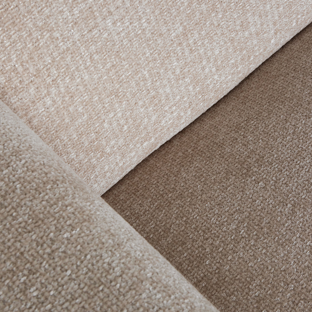 Hoekbank Rodano beige stof, detail van het materiaal