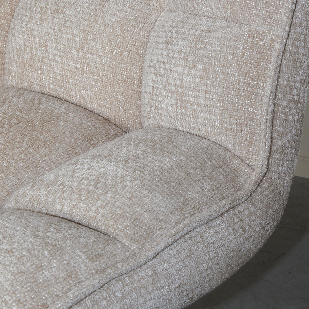 Fauteuil Vince beige stof, detail van het materiaal