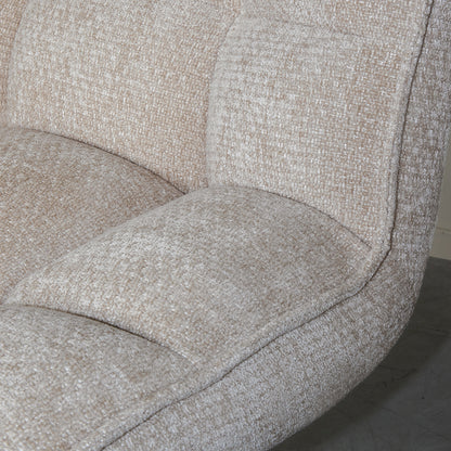 Fauteuil Vince beige stof, detail van het materiaal