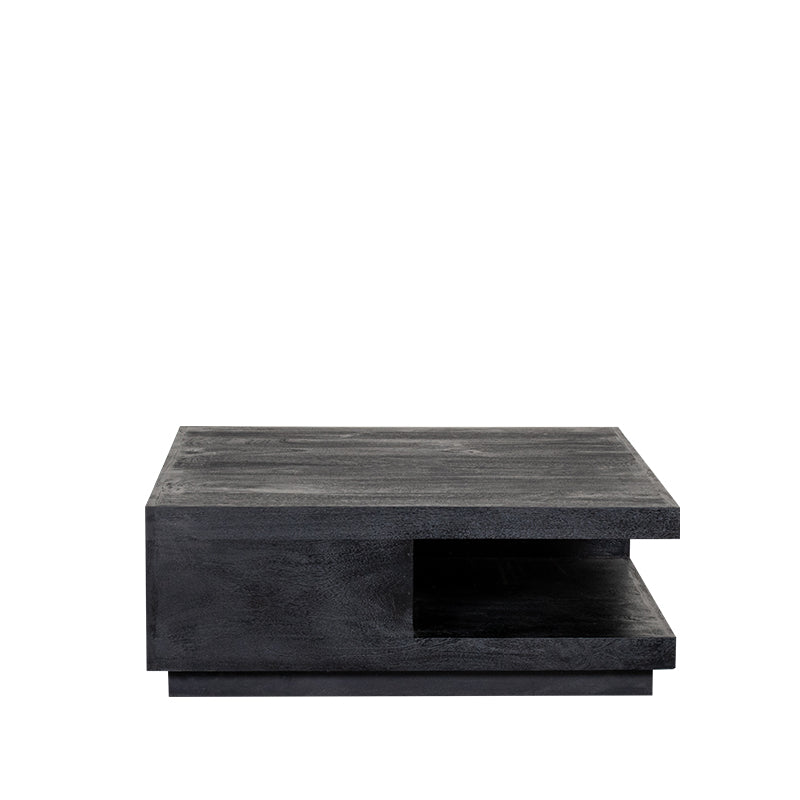 Salontafel Square | Zwart Mangohout — Zijaanzicht - witfoto