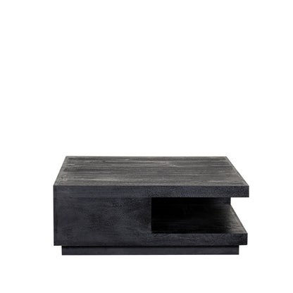 Salontafel Square | Zwart Mangohout — Zijaanzicht - witfoto