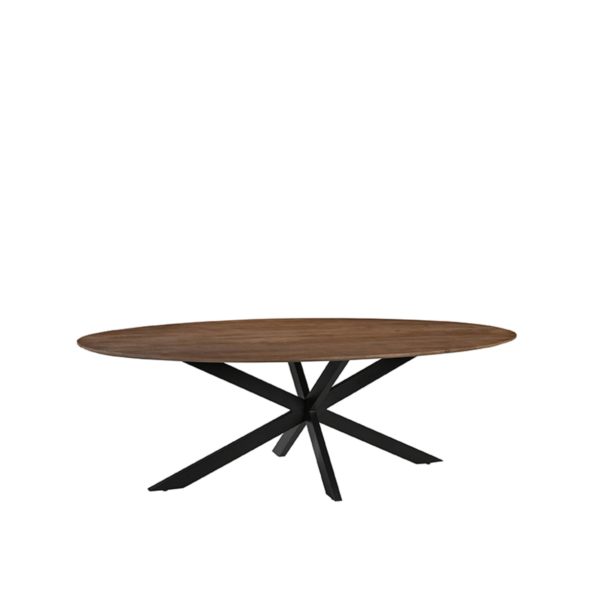 Eettafel James | Naturel Mangohout — Zijaanzicht - witfoto