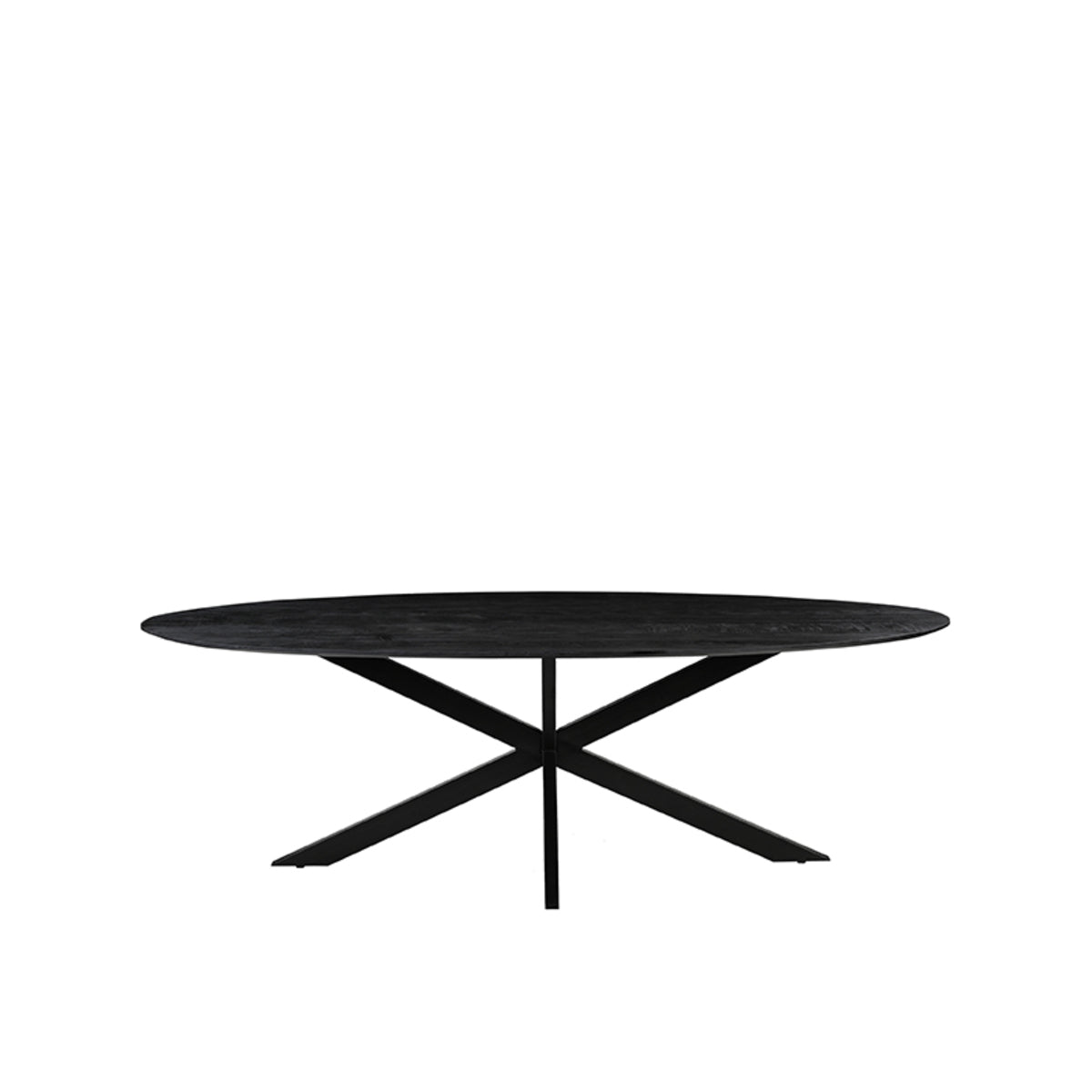 Eettafel James | Zwart Mangohout — Vooraanzicht - witfoto