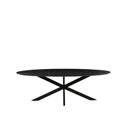 Eettafel James | Zwart Mangohout — Vooraanzicht - witfoto