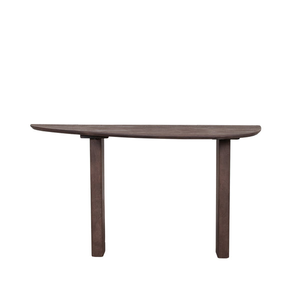 Sidetable Wow bruin mangohout, vooraanzicht op witte achtergrond