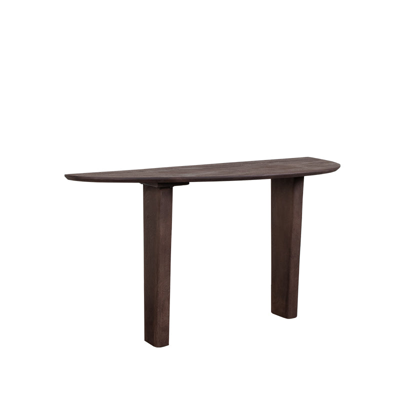 Sidetable Wow bruin mangohout, schuin vooraanzicht op witte achtergrond