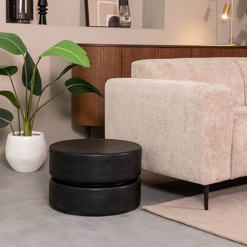 Salontafel Milly | Zwart Mangohout — Vooraanzicht - sfeer