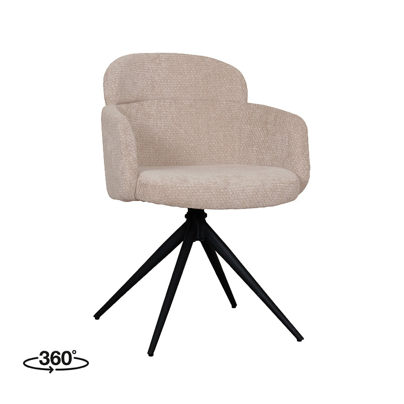 Eetkamerstoel Levi | Beige Stof — Vooraanzicht - witfoto