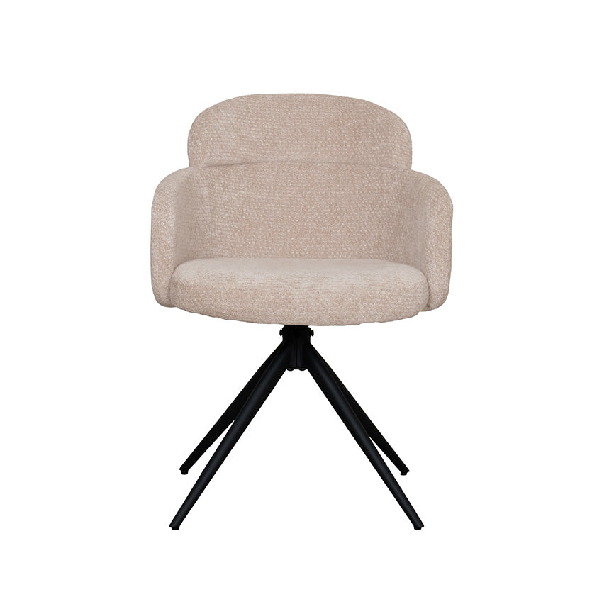 Eetkamerstoel Levi | Beige Stof — Achteraanzicht - witfoto