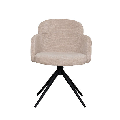 Eetkamerstoel Levi | Beige Stof — Achteraanzicht - witfoto