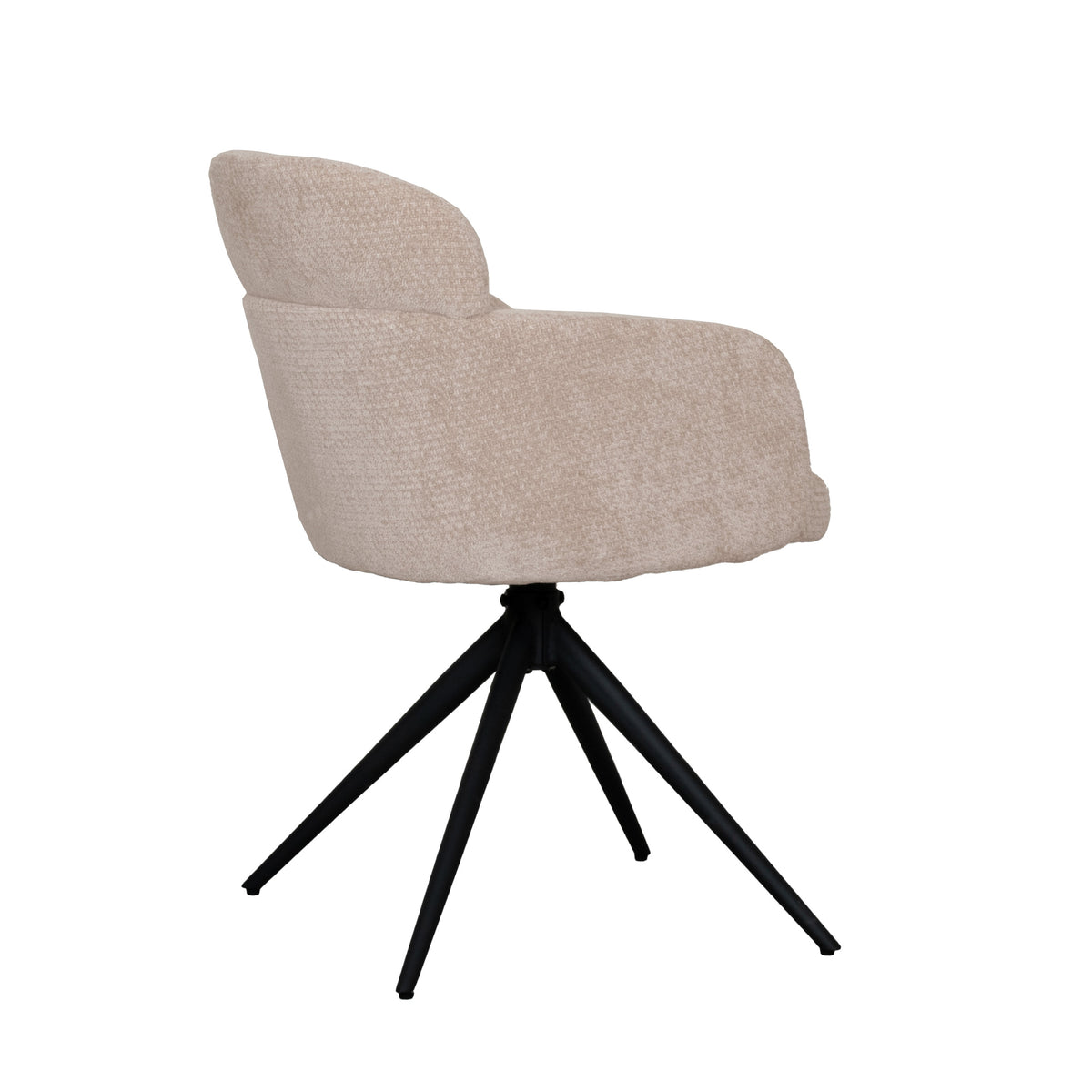 Eetkamerstoel Levi | Beige Stof — Achteraanzicht - witfoto