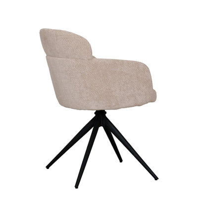 Eetkamerstoel Levi | Beige Stof — Achteraanzicht - witfoto