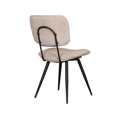 Eetkamerstoel Liva | Beige Stof — Achteraanzicht - witfoto