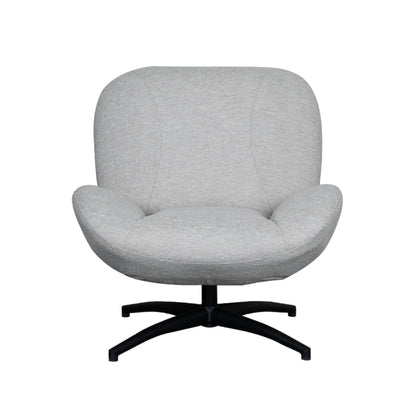 Fauteuil Clayton naturel stof, vooraanzicht op witte achtergrond