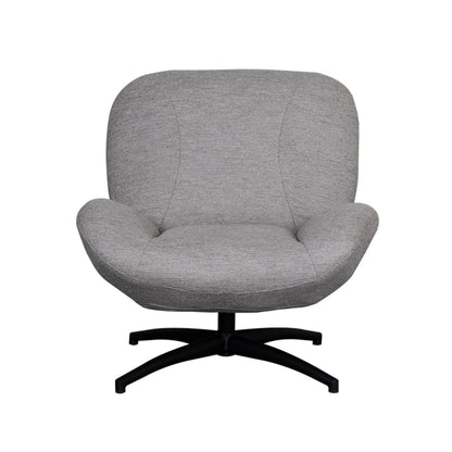 Fauteuil Clayton beige stof, vooraanzicht op witte achtergrond