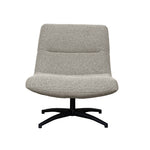 Fauteuil Calix grijs bouclé, vooraanzicht op witte achtergrond