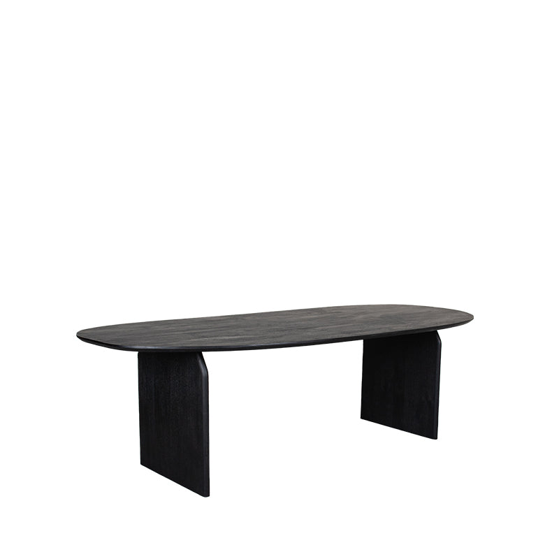 Eettafel Cooper | Zwart Mangohout — Zijaanzicht - witfoto