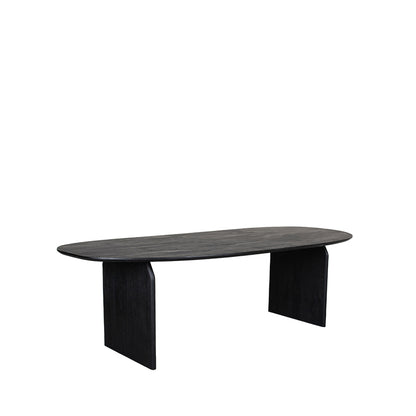 Eettafel Cooper | Zwart Mangohout — Zijaanzicht - witfoto