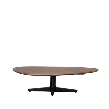 Salontafel Rosie naturel mangohout, vooraanzicht op witte achtergrond