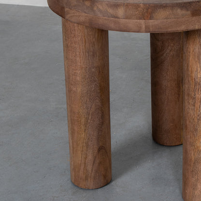 Bijzettafel Elly naturel mangohout, detail van het materiaal
