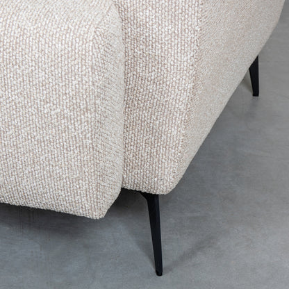 Hoekbank Bolzano naturel bouclé, detail van het materiaal