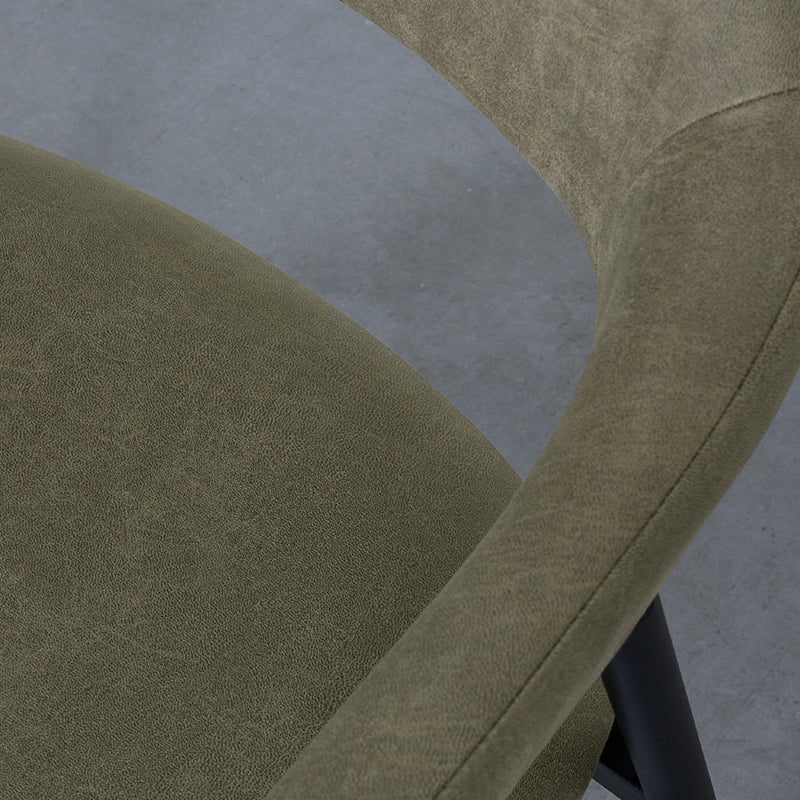 Eetkamerstoel Amaze moss microvezel, detail van het materiaal