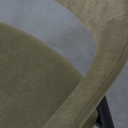 Eetkamerstoel Amaze moss microvezel, detail van het materiaal