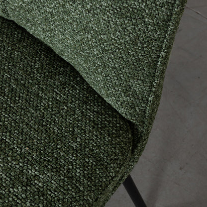Eetkamerstoel Lennon groen stof, detail van het materiaal