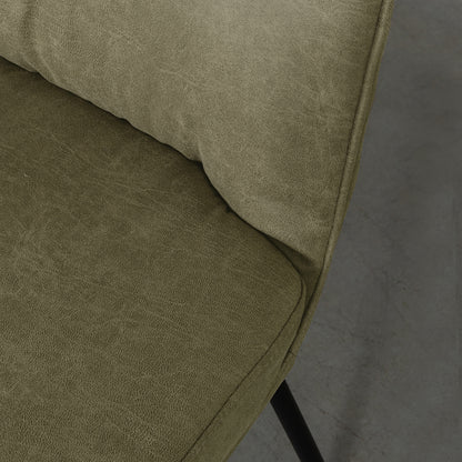 Eetkamerstoel Lennon groen stof, detail van het materiaal