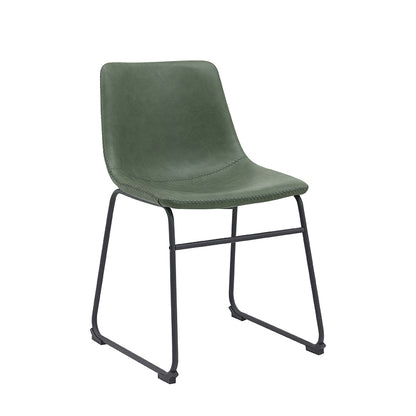 Eetkamerstoel Risto groen pu-leder
