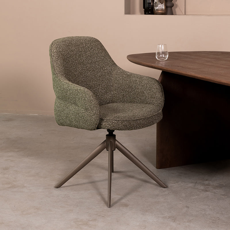 Eetkamerstoel Bern | Groen Bouclé