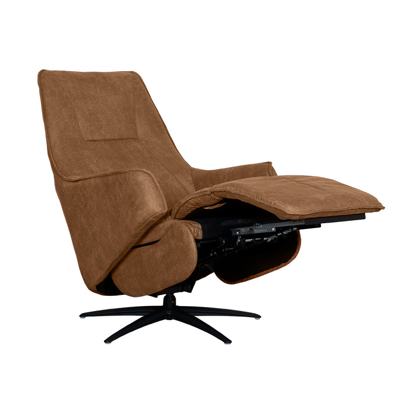Relaxfauteuil Odense bruin microvezel, detail van de functie