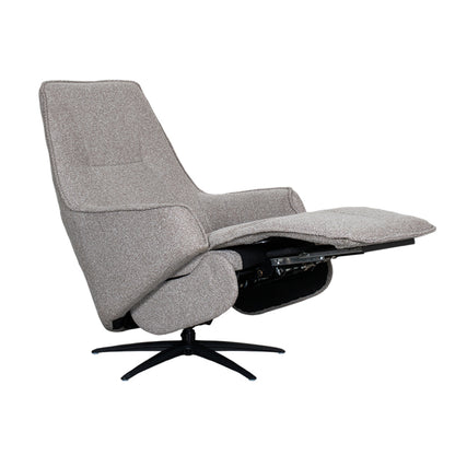 Relaxfauteuil Odense truffel/grijs bouclé, detail van de functie
