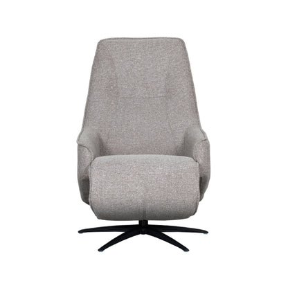 Relaxfauteuil Odense truffel/grijs bouclé, vooraanzicht op witte achtergrond