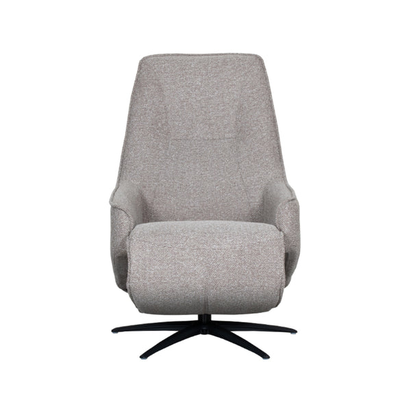 Relaxfauteuil Odense truffel/grijs bouclé, vooraanzicht op witte achtergrond