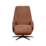 Relaxfauteuil Odense rood bouclé, vooraanzicht op witte achtergrond