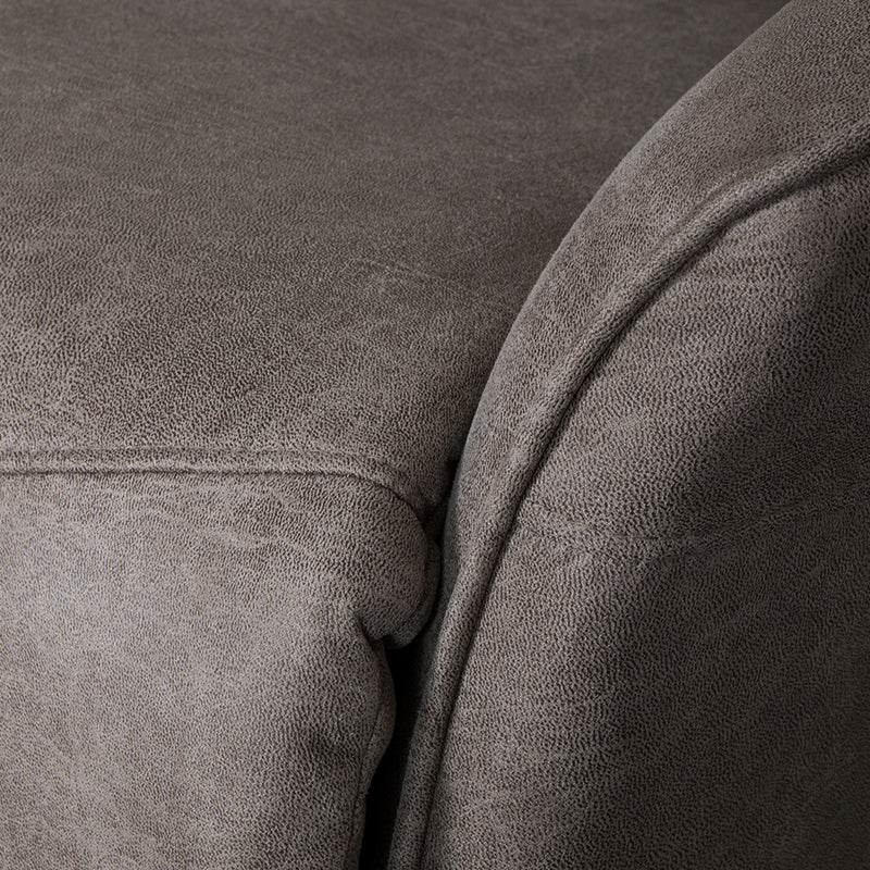 Fauteuil Lund grijs microvezel, detail van het materiaal