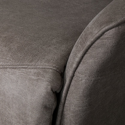 Fauteuil Lund grijs microvezel, detail van het materiaal