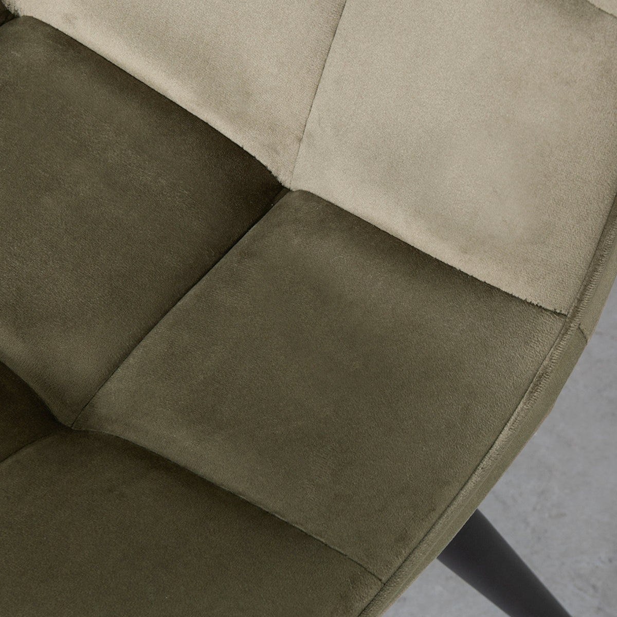 Eetkamerstoel Bistro groen fluweel, detail van het materiaal