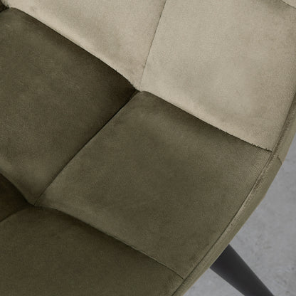 Eetkamerstoel Bistro groen fluweel, detail van het materiaal