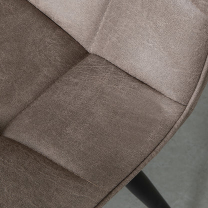 Eetkamerstoel Bistro taupe micro suede, detail van het materiaal