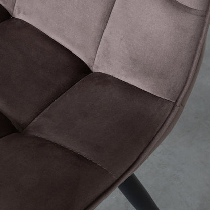 Eetkamerstoel Bistro taupe fluweel, detail van het materiaal