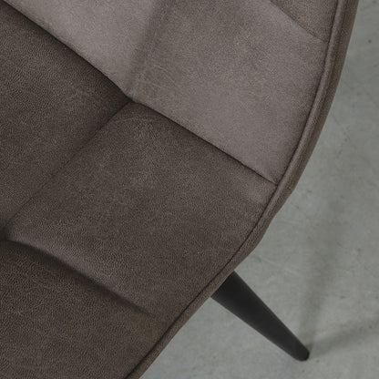 Eetkamerstoel Bistro donkergrijs micro suede, detail van het materiaal