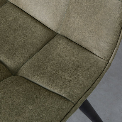 Eetkamerstoel Bistro groen micro suede, detail van het materiaal