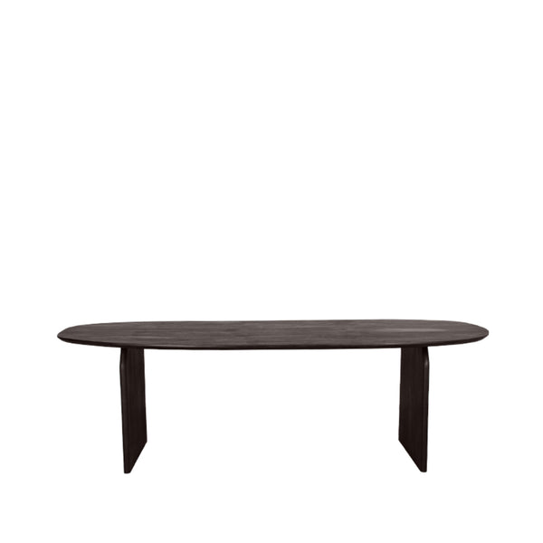 Eettafel Cooper | Bruin Mangohout — Zijaanzicht - witfoto