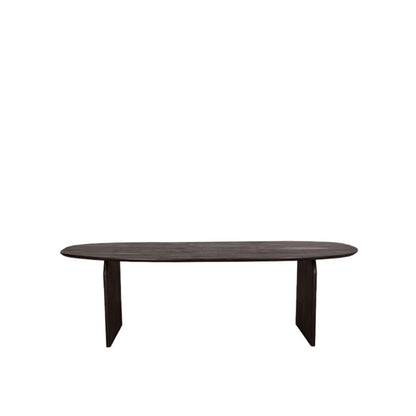 Eettafel Cooper | Bruin Mangohout — Zijaanzicht - witfoto