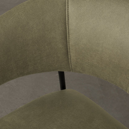 Eetkamerstoel Luuk moss microvezel, detail van het materiaal