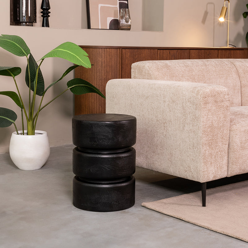 Bijzettafel Milly | Zwart Mangohout