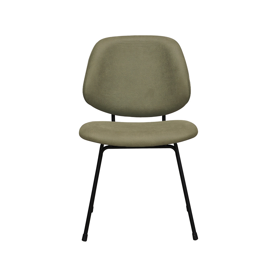 Eetkamerstoel Bello groen micro suede, vooraanzicht op witte achtergrond