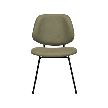 Eetkamerstoel Bello groen micro suede, vooraanzicht op witte achtergrond